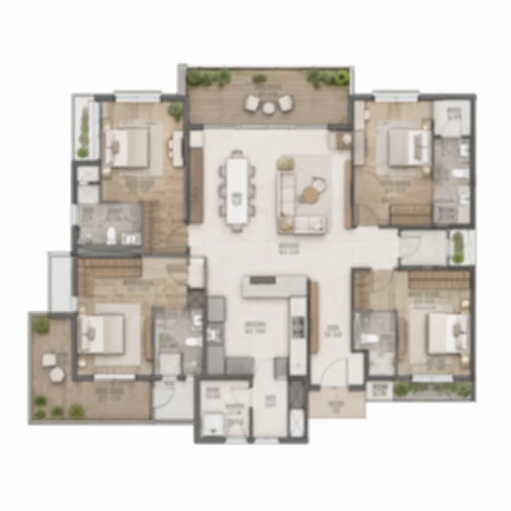 Godrej Whitefield 4 BHK floor plan — 2,450–2,900 sq ft